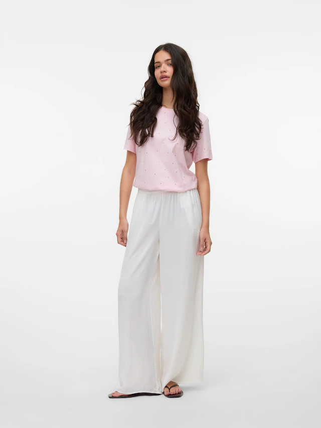 Vero Moda Kurzarmshirt »VMPAULINA AOP SS T-SHIRT GA JRS NOOS« Baumwolle, regular fit