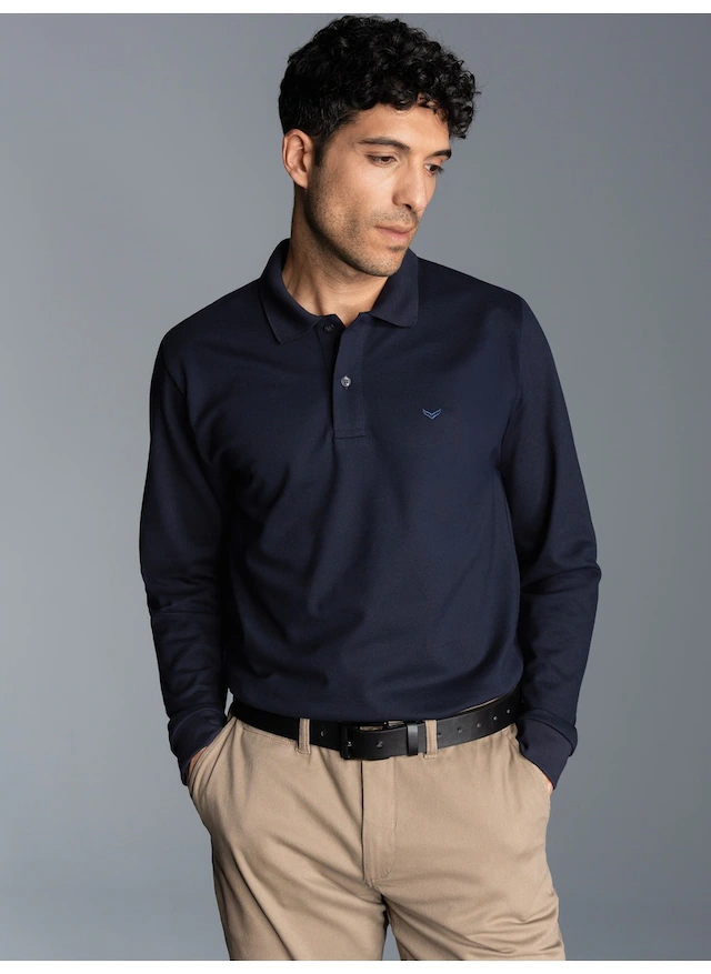 Trigema Poloshirt »TRIGEMA Langarm Poloshirt mit Armbündchen« 1 Stk.
