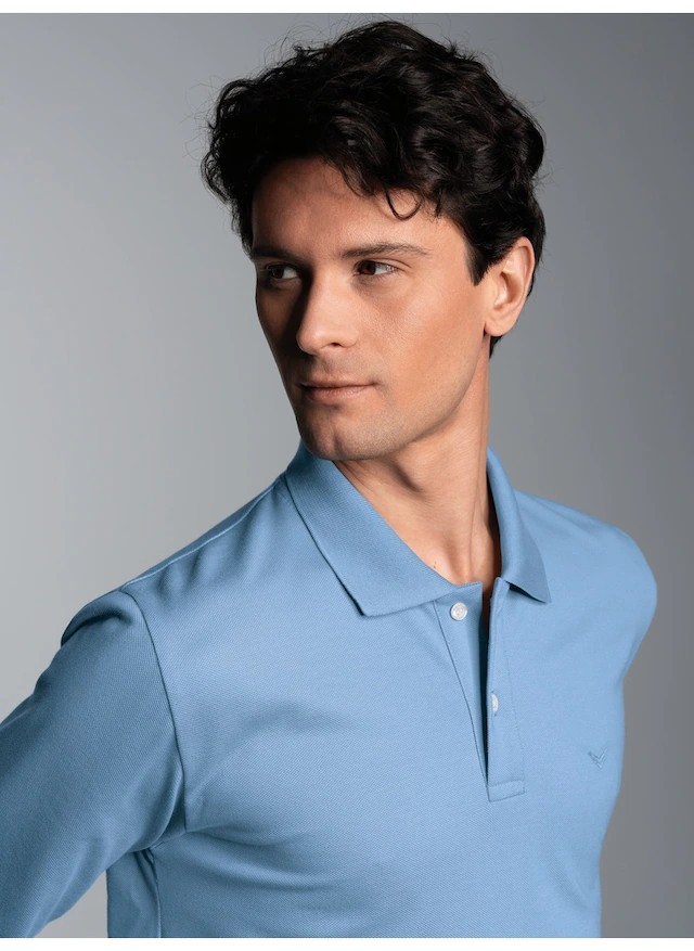 Trigema Poloshirt »TRIGEMA Langarm Poloshirt mit Armbündchen« 1 Stk.