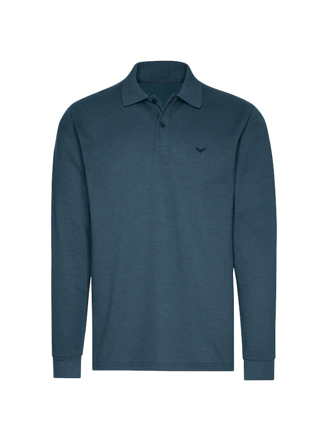 Trigema Poloshirt »TRIGEMA Langarm Poloshirt mit Armbündchen« 1 Stk.