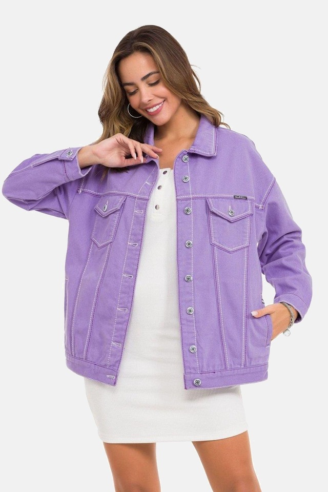 Cipo & Baxx Jeansjacke »Jeansjacke« ohne Kapuze mit stylischen auffälligen Elementen, WJ211