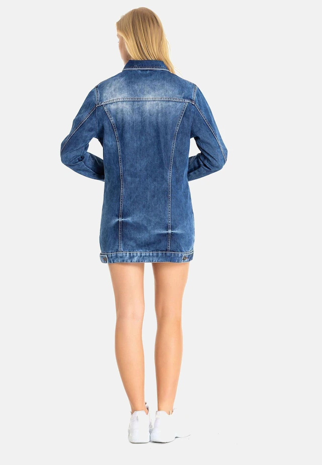 Cipo & Baxx Jeansjacke »Jeansjacke« ohne Kapuze mit stylischen auffälligen Elementen, WJ211