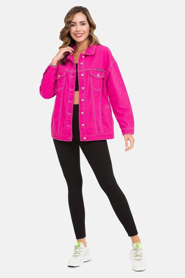 Cipo & Baxx Jeansjacke »Jeansjacke« ohne Kapuze mit stylischen auffälligen Elementen, WJ211