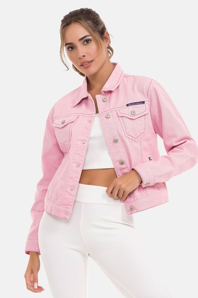 Cipo & Baxx Jeansjacke »Jeansjacke« ohne Kapuze mit stylischen auffälligen Elementen, WJ211