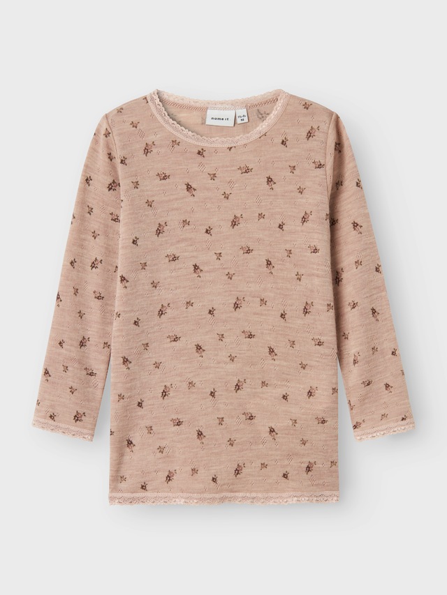 Name It Langarmshirt »NMFWANG WOOL NEEDLE LS TOP NOOS« Wolle, regular fit