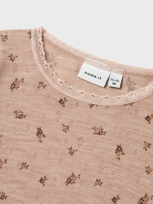 Name It Langarmshirt »NMFWANG WOOL NEEDLE LS TOP NOOS« Wolle, regular fit