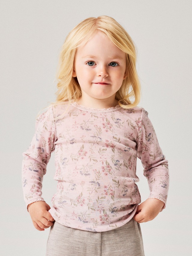 Name It Langarmshirt »NMFWANG WOOL NEEDLE LS TOP NOOS« Wolle, regular fit