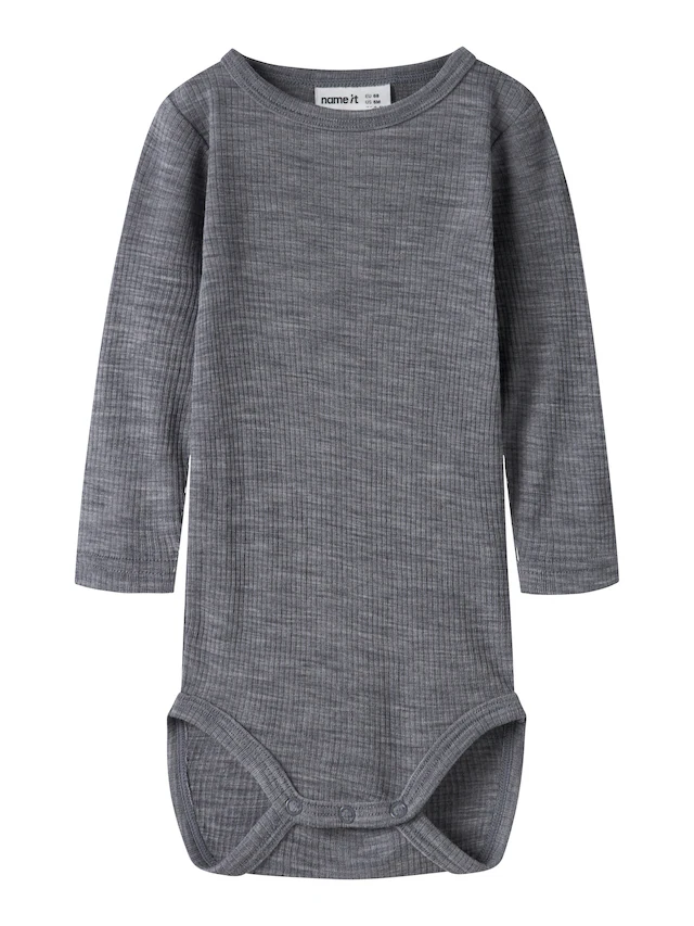 Name It Langarmbody »NBNWAX WOOL RIB LS BODY NOOS« aus reiner Merinowolle