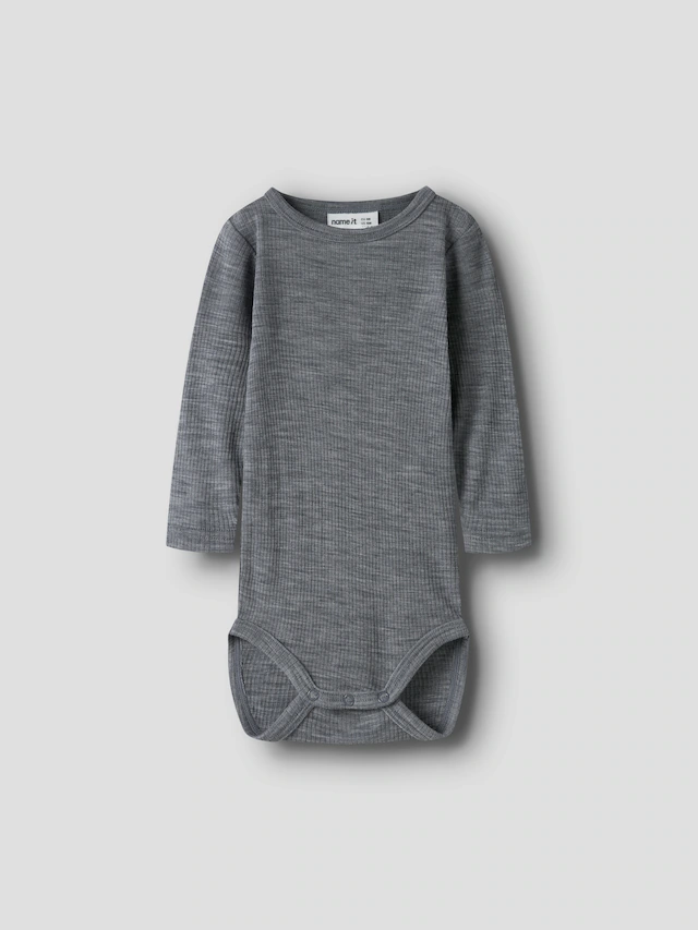 Name It Langarmbody »NBNWAX WOOL RIB LS BODY NOOS« aus reiner Merinowolle