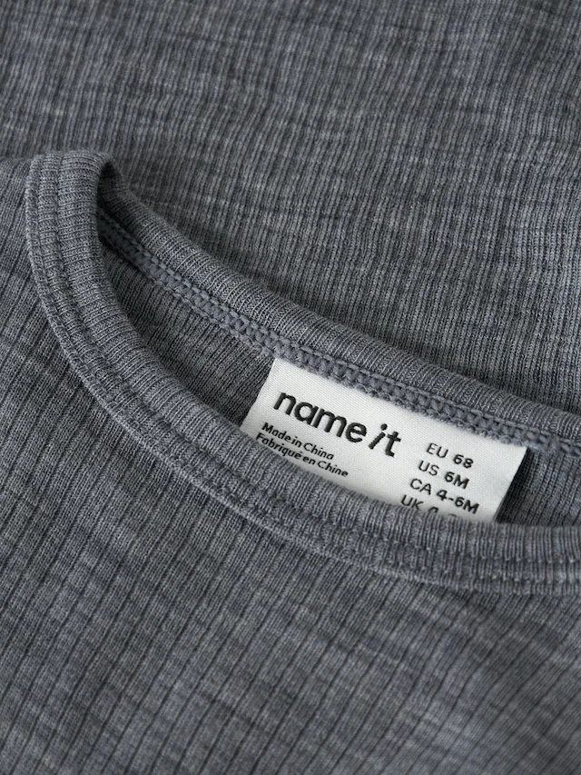 Name It Langarmbody »NBNWAX WOOL RIB LS BODY NOOS« aus reiner Merinowolle