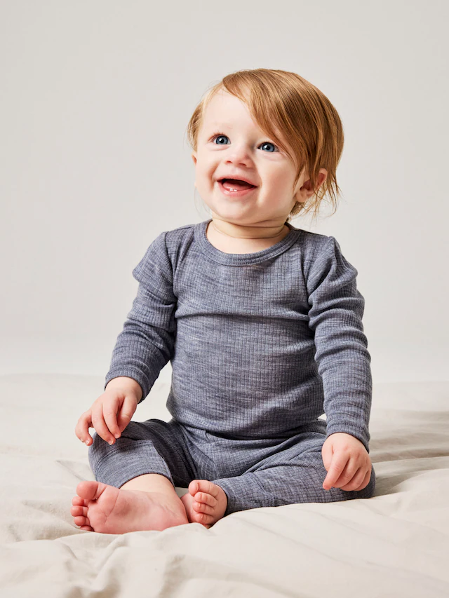 Name It Langarmbody »NBNWAX WOOL RIB LS BODY NOOS« aus reiner Merinowolle