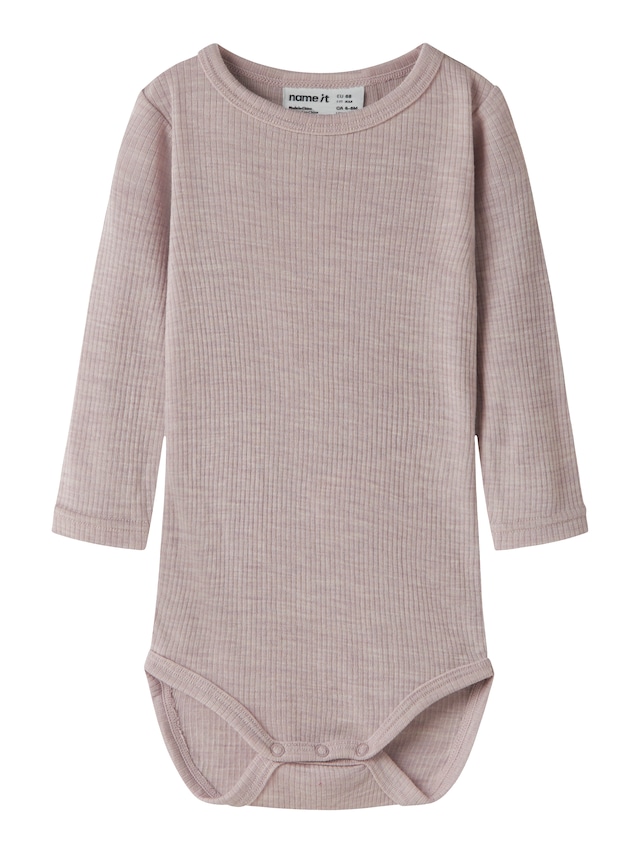 Name It Langarmbody »NBNWAX WOOL RIB LS BODY NOOS« aus reiner Merinowolle