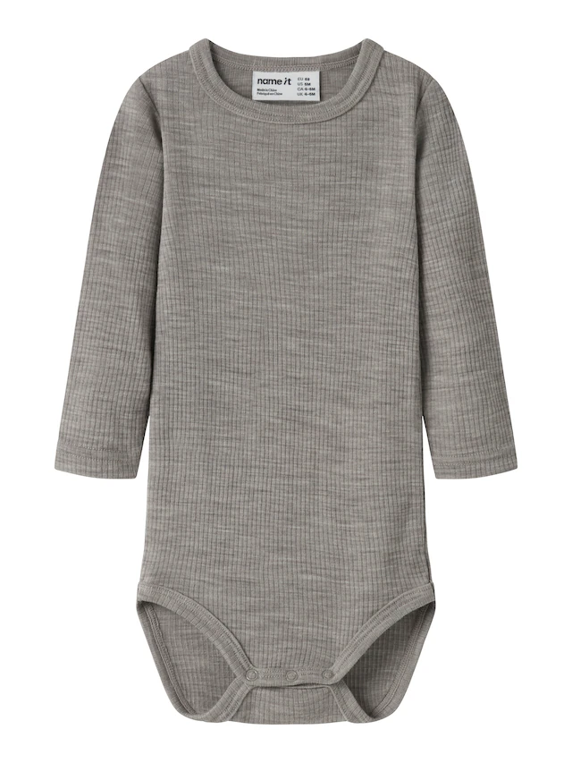 Name It Langarmbody »NBNWAX WOOL RIB LS BODY NOOS« aus reiner Merinowolle