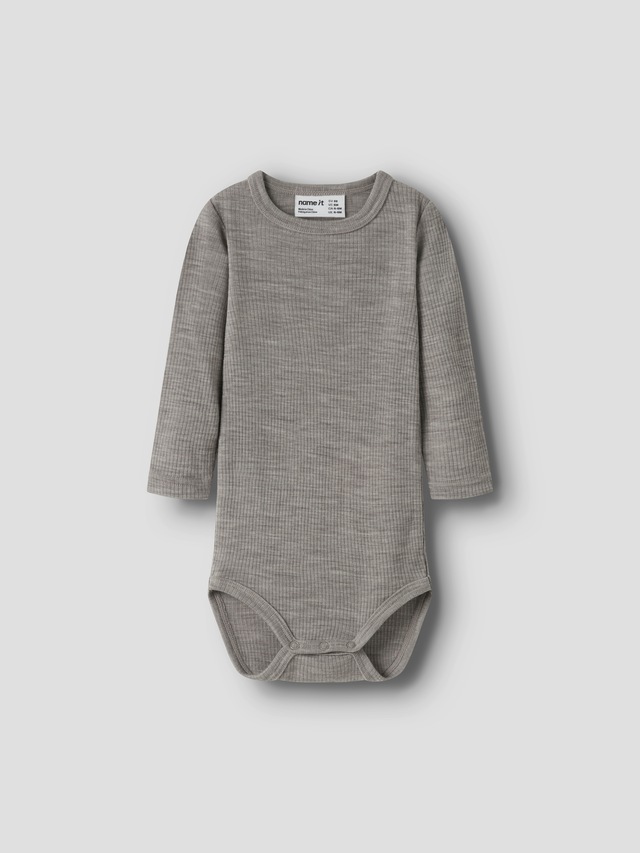 Name It Langarmbody »NBNWAX WOOL RIB LS BODY NOOS« aus reiner Merinowolle