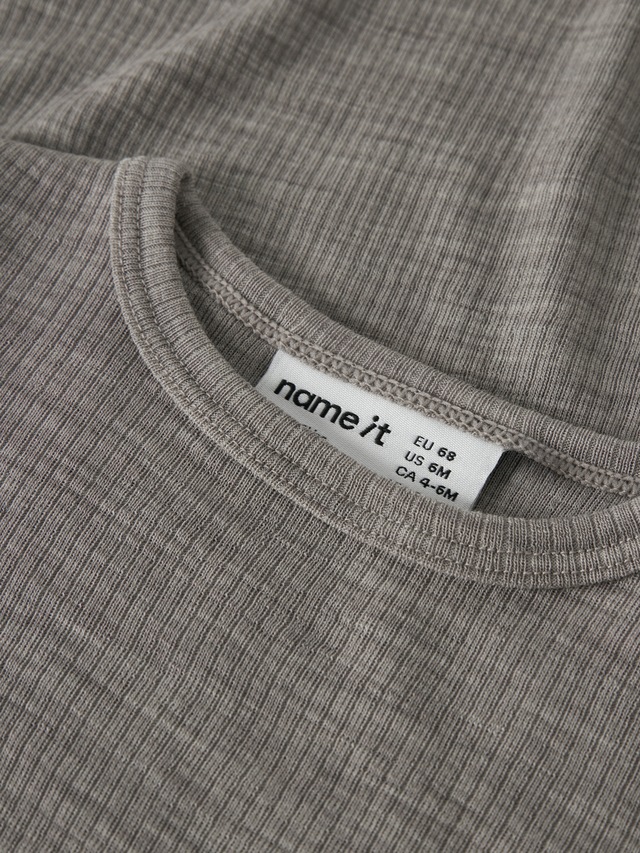 Name It Langarmbody »NBNWAX WOOL RIB LS BODY NOOS« aus reiner Merinowolle