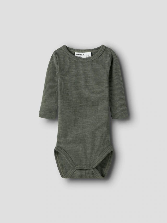 Name It Langarmbody »NBNWAX WOOL RIB LS BODY NOOS« aus reiner Merinowolle