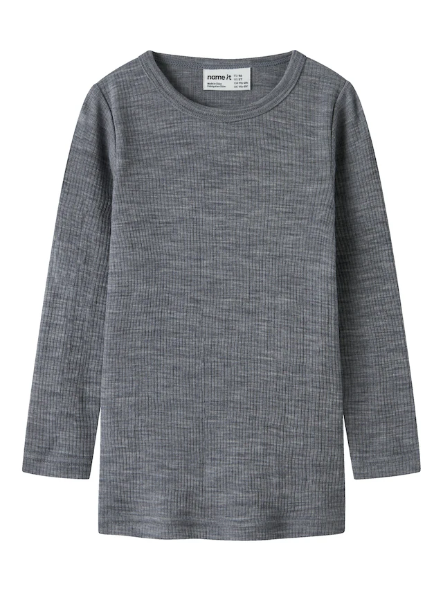 Name It Langarmshirt »NMNWAX WOOL RIB LS TOP NOOS« aus reiner Merinowolle