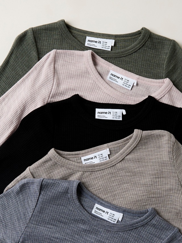 Name It Langarmshirt »NMNWAX WOOL RIB LS TOP NOOS« aus reiner Merinowolle