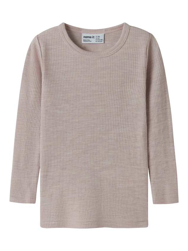 Name It Langarmshirt »NMNWAX WOOL RIB LS TOP NOOS« aus reiner Merinowolle