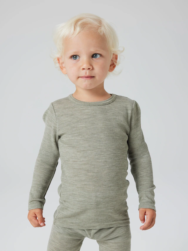 Name It Langarmshirt »NMNWAX WOOL RIB LS TOP NOOS« aus reiner Merinowolle