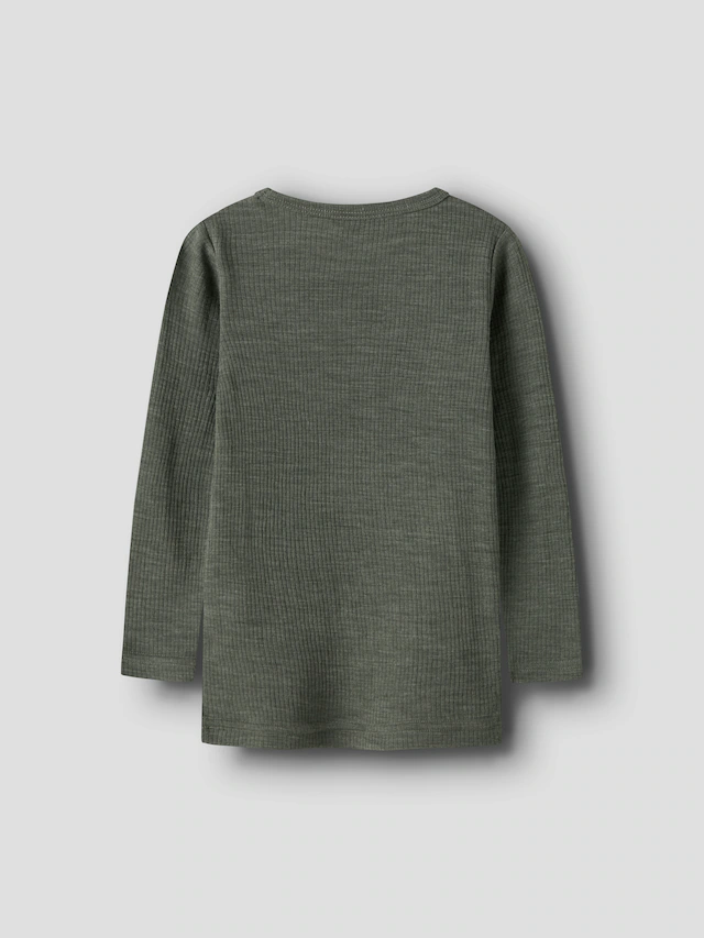 Name It Langarmshirt »NMNWAX WOOL RIB LS TOP NOOS« aus reiner Merinowolle