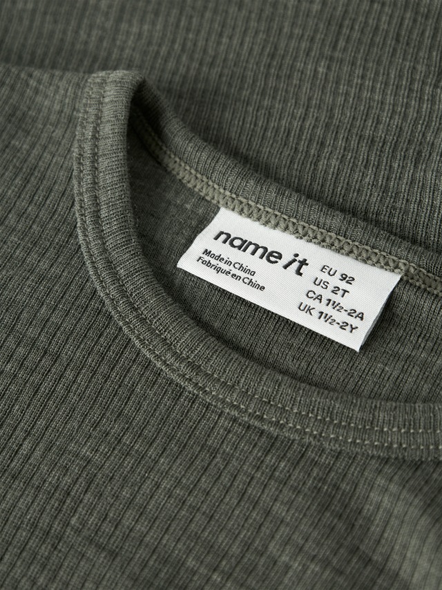 Name It Langarmshirt »NMNWAX WOOL RIB LS TOP NOOS« aus reiner Merinowolle