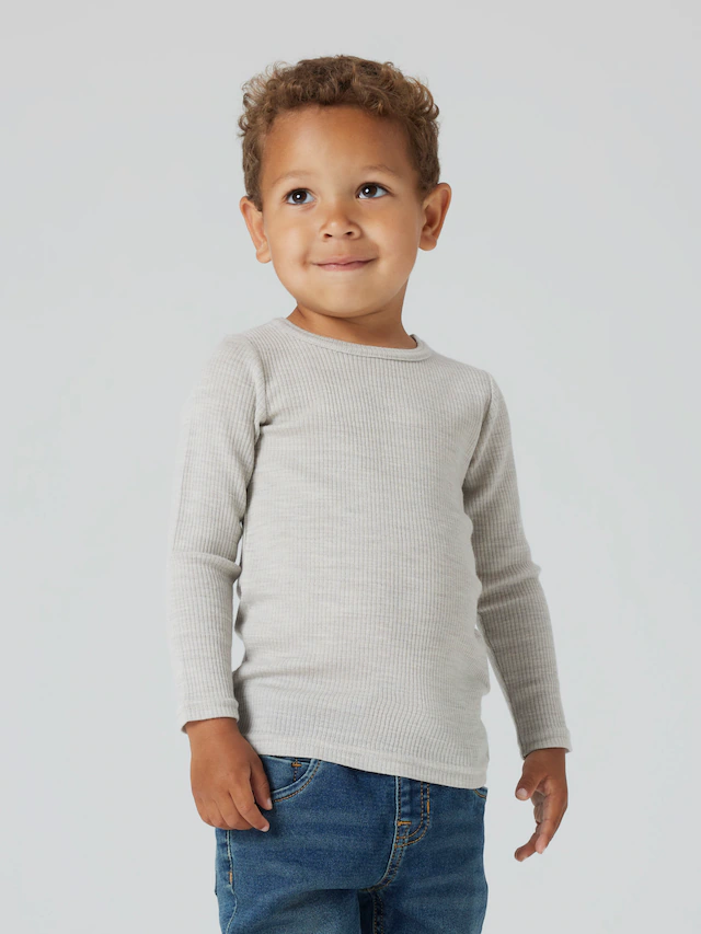Name It Langarmshirt »NMNWAX WOOL RIB LS TOP NOOS« aus reiner Merinowolle