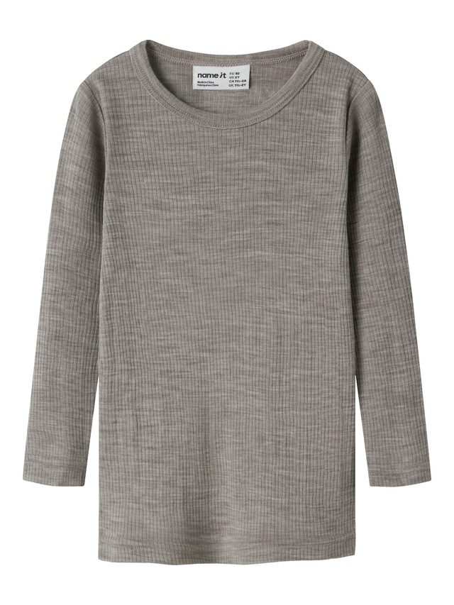 Name It Langarmshirt »NMNWAX WOOL RIB LS TOP NOOS« aus reiner Merinowolle