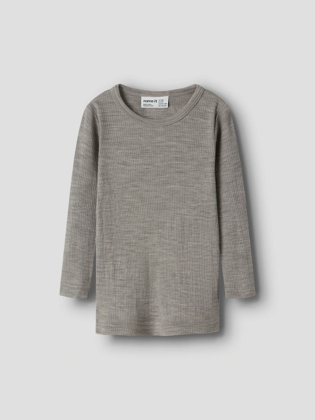 Name It Langarmshirt »NMNWAX WOOL RIB LS TOP NOOS« aus reiner Merinowolle