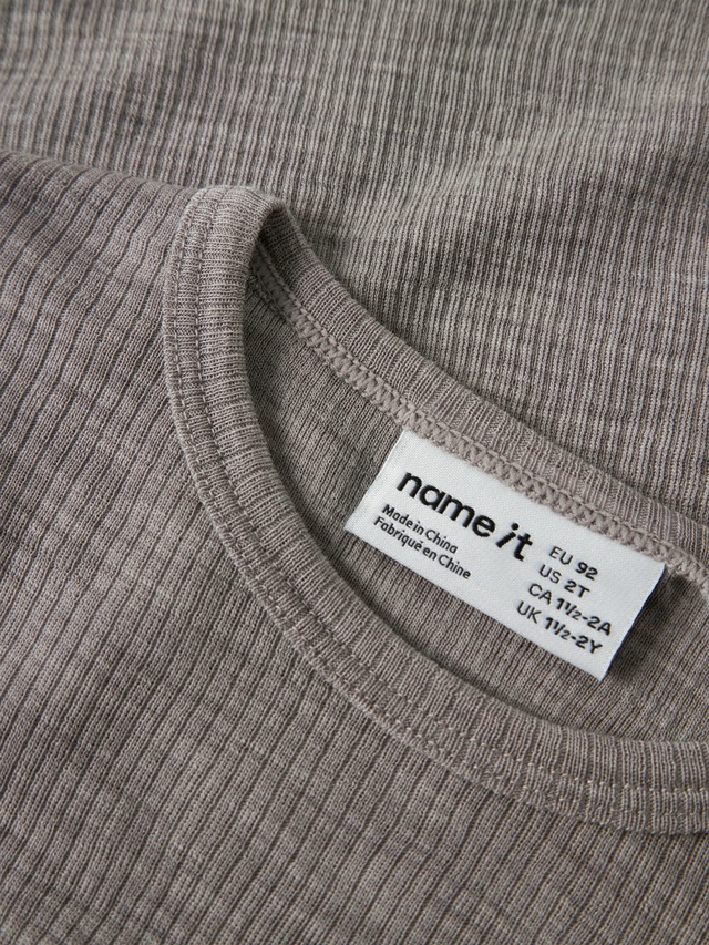 Name It Langarmshirt »NMNWAX WOOL RIB LS TOP NOOS« aus reiner Merinowolle
