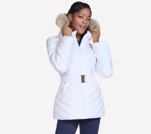 Skechers Winterjacke »ON-THE-GO BELTED PARKA« mit Kapuze mit Gürtel, aus GO SHIELD™ Cozy Fit®-Material