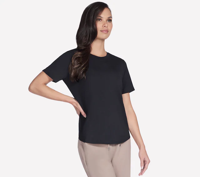 Skechers »GOWALK LUXE RIB TEE« strukturiertes Kurzarm-T-Shirt, mit Rundhalsausschnitt