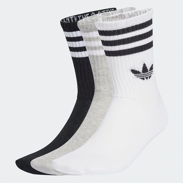 adidas Originals Sportsocken »3-STREIFEN CREW 3ER-PACK« 3 Paar tlg. knöchellange Passform, mit 3-Streifen