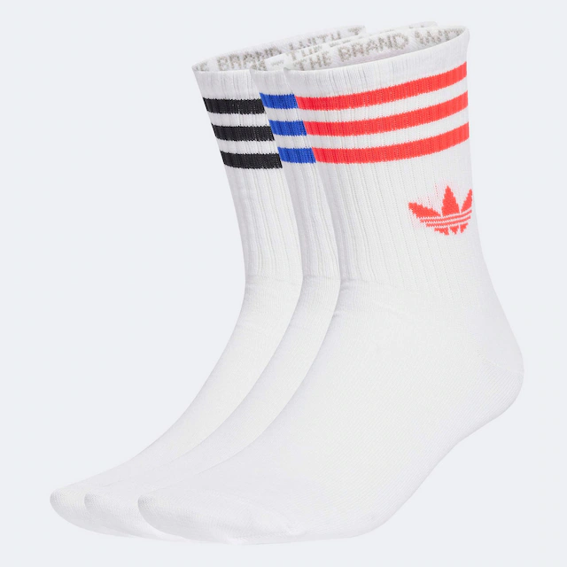 adidas Originals Sportsocken »3-STREIFEN CREW 3ER-PACK« 3 Paar tlg. knöchellange Passform, mit 3-Streifen