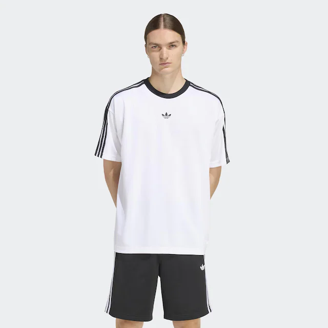adidas Originals T-Shirt »ADIDAS ADICOLOR JACQUARD TRIKOT« lockere Passform, Rundhalsausschnitt, mit klassischem Trefoil Logo