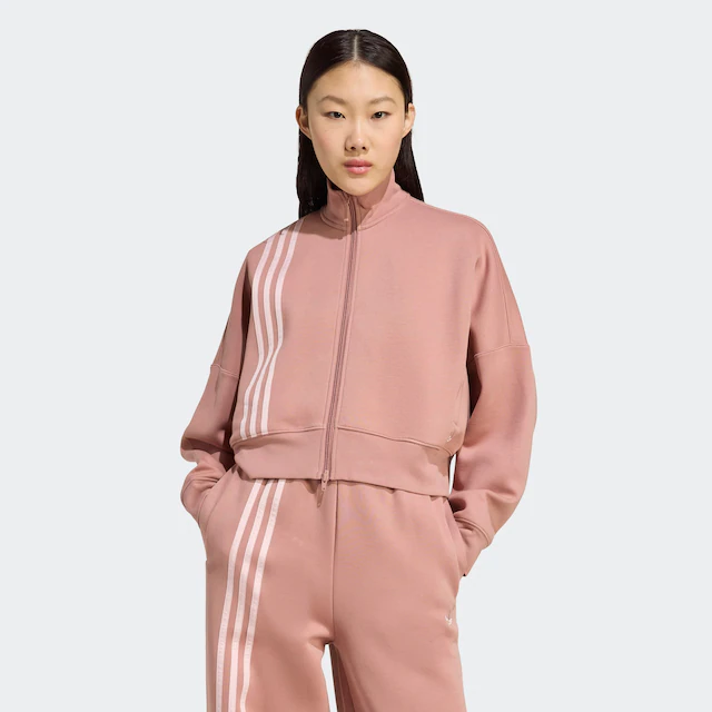 adidas Originals Sweatjacke »OFF PLACED 3-STREIFEN ZIP UP« mit Reißverschluss, mit glatter Materialstruktur