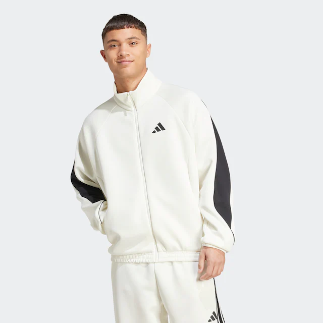 adidas Sportswear Trainingsjacke »STADIUM« mit Rollkragen, lockere Passform, aus Polyester und Baumwolle