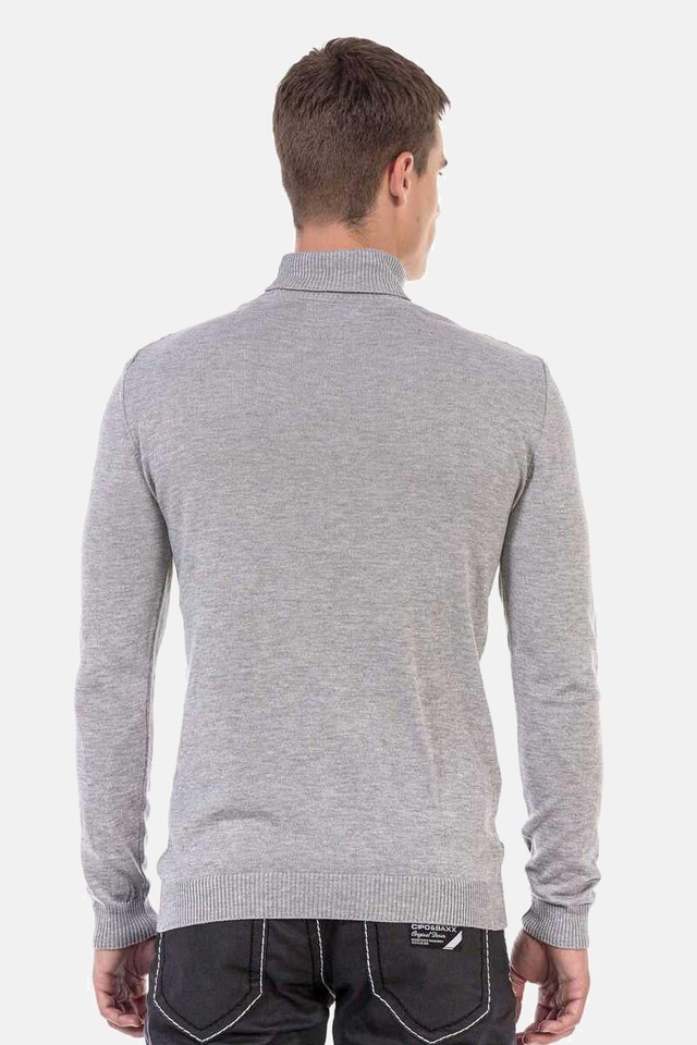 Cipo & Baxx Rollkragenpullover »Pullover« 1 Stk. mit kariertem Strickmuster, CP241
