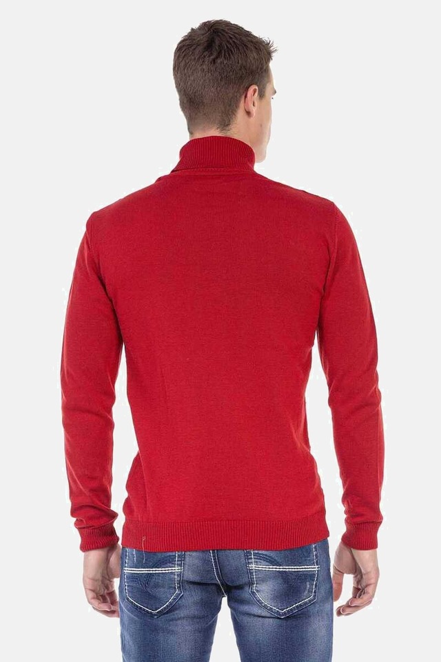 Cipo & Baxx Rollkragenpullover »Pullover« 1 Stk. mit kariertem Strickmuster, CP241