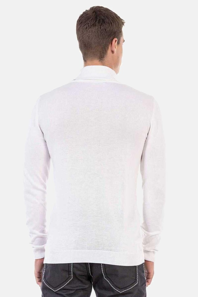 Cipo & Baxx Rollkragenpullover »Pullover« 1 Stk. mit kariertem Strickmuster, CP241
