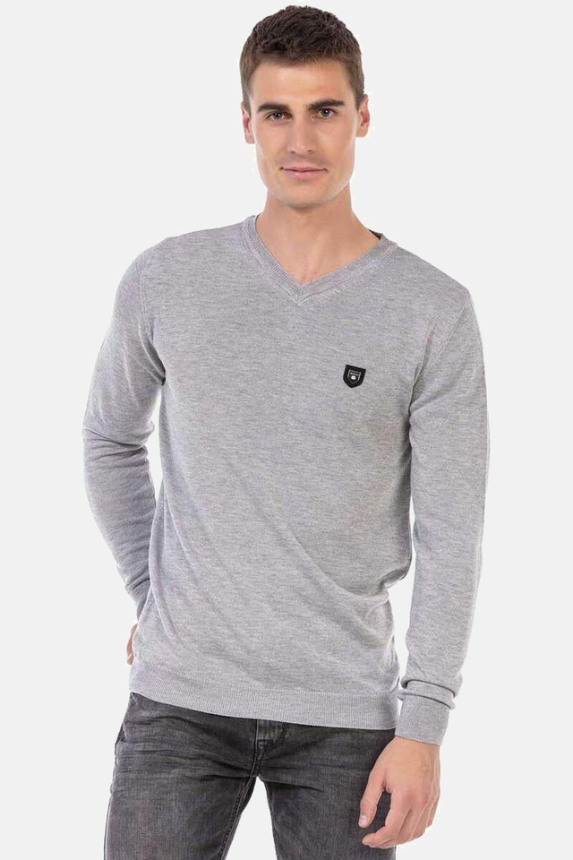 Cipo & Baxx V-Ausschnitt-Pullover »Pullover« 1 Stk. mit V-Ausschnitt, CP242