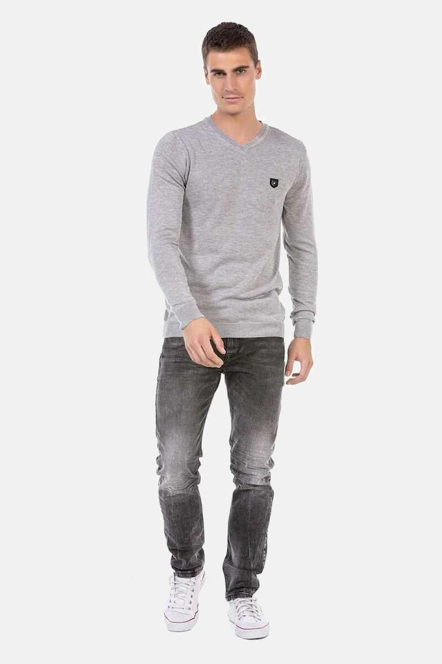 Cipo & Baxx V-Ausschnitt-Pullover »Pullover« 1 Stk. mit V-Ausschnitt, CP242