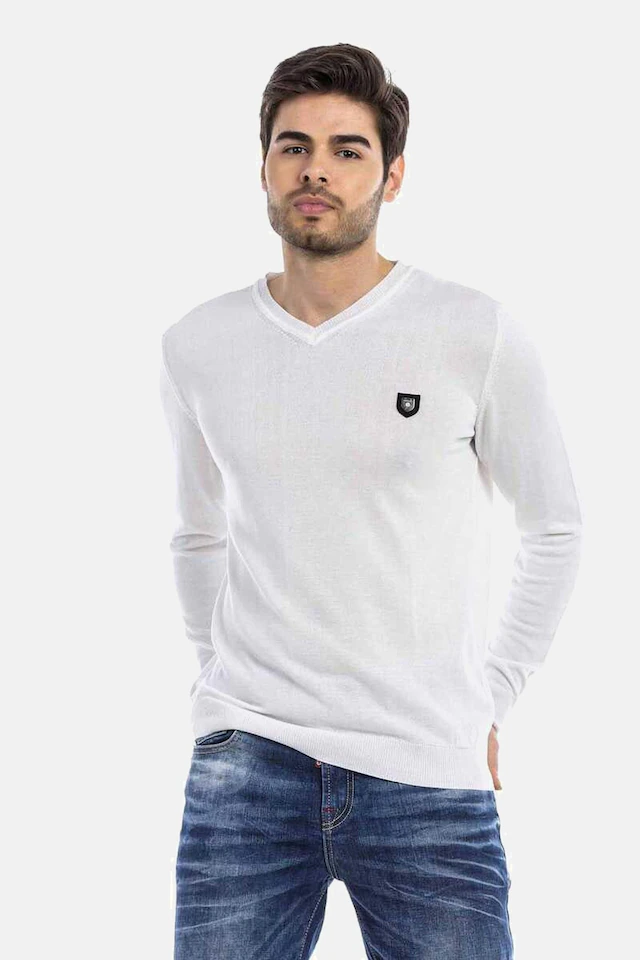 Cipo & Baxx V-Ausschnitt-Pullover »Pullover« 1 Stk. mit V-Ausschnitt, CP242