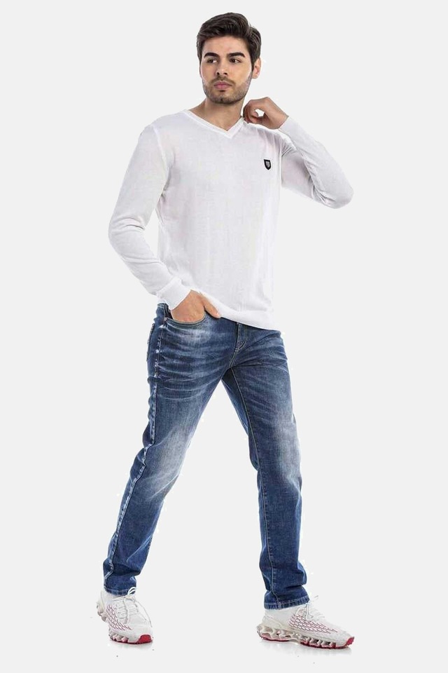 Cipo & Baxx V-Ausschnitt-Pullover »Pullover« 1 Stk. mit V-Ausschnitt, CP242