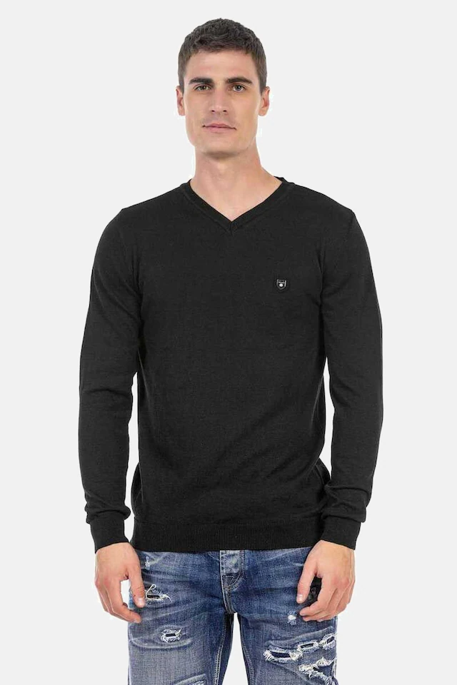 Cipo & Baxx V-Ausschnitt-Pullover »Pullover« 1 Stk. mit V-Ausschnitt, CP242