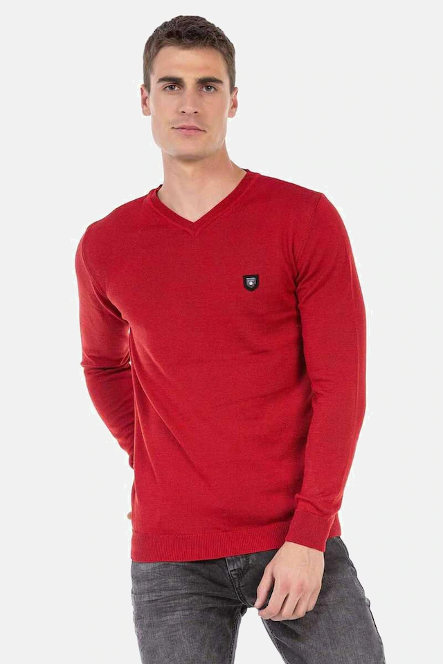 Cipo & Baxx V-Ausschnitt-Pullover »Pullover« 1 Stk. mit V-Ausschnitt, CP242