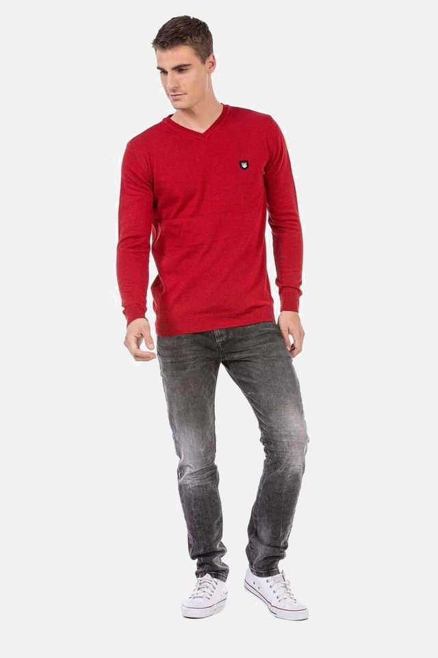 Cipo & Baxx V-Ausschnitt-Pullover »Pullover« 1 Stk. mit V-Ausschnitt, CP242