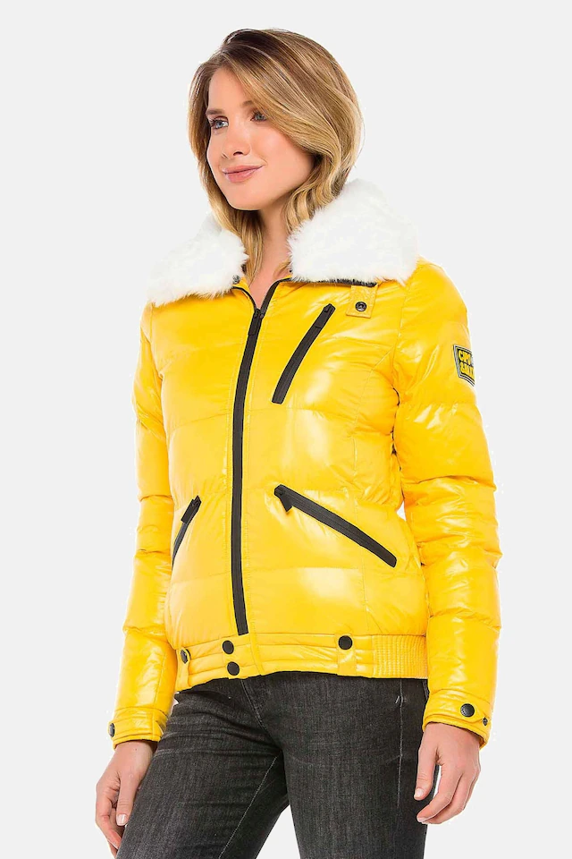 Cipo & Baxx Winterjacke »Winterjacke mit Kunstfellkragen« ohne Kapuze mit Kunstfellkragen, WM108