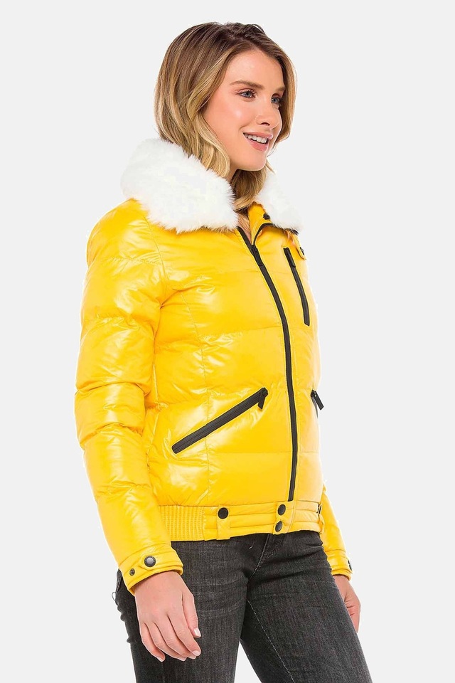 Cipo & Baxx Winterjacke »Winterjacke mit Kunstfellkragen« ohne Kapuze mit Kunstfellkragen, WM108