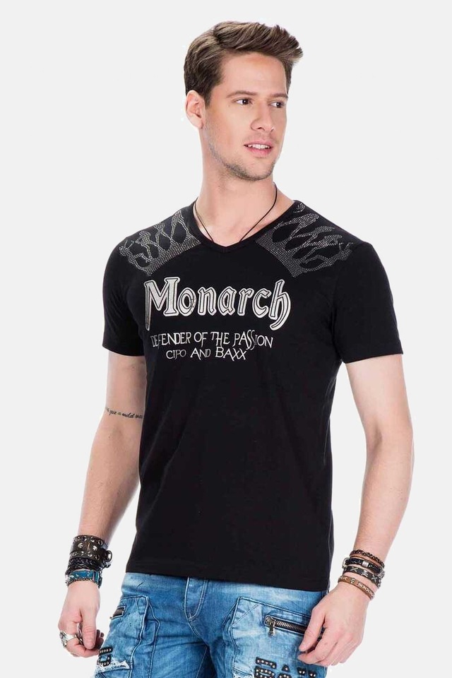 Cipo & Baxx T-Shirt »Herren T-Shirt mit Foil-Print« mit Foil-Print, CT-377
